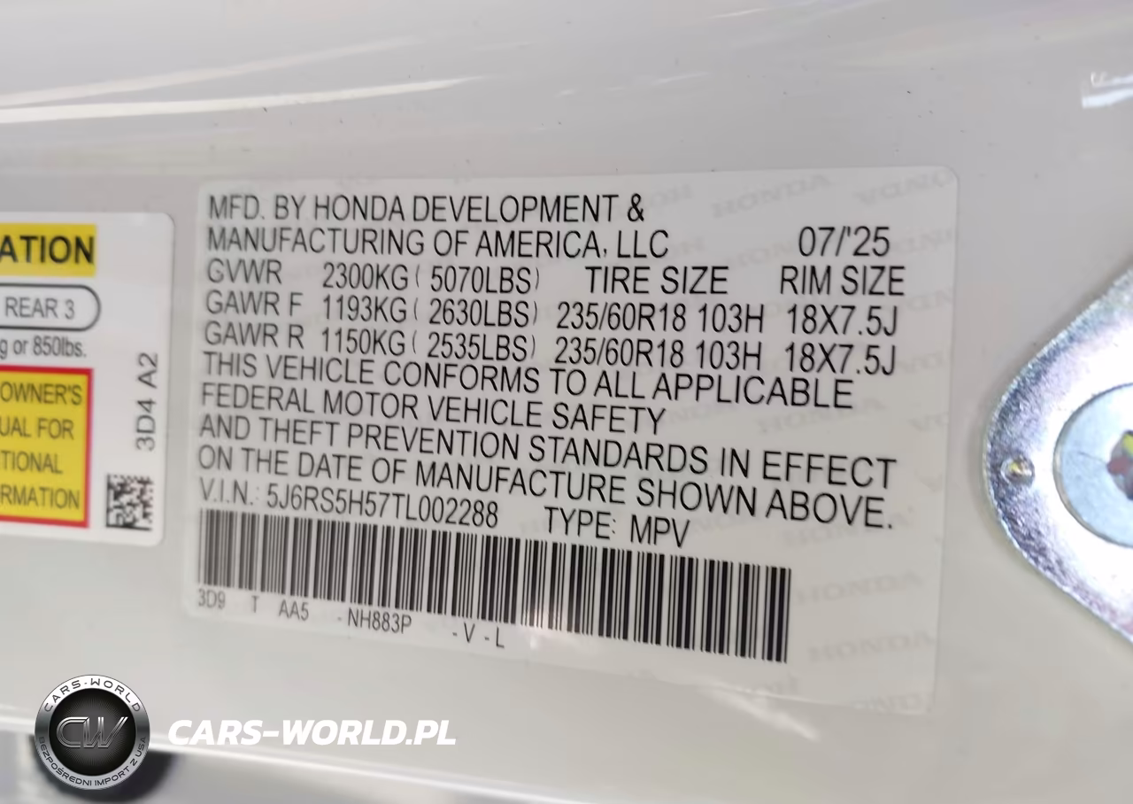 2026 Honda Cr-V Hybrid 2Wd Sport VIN:5J6RS5H57TL002288 - 9