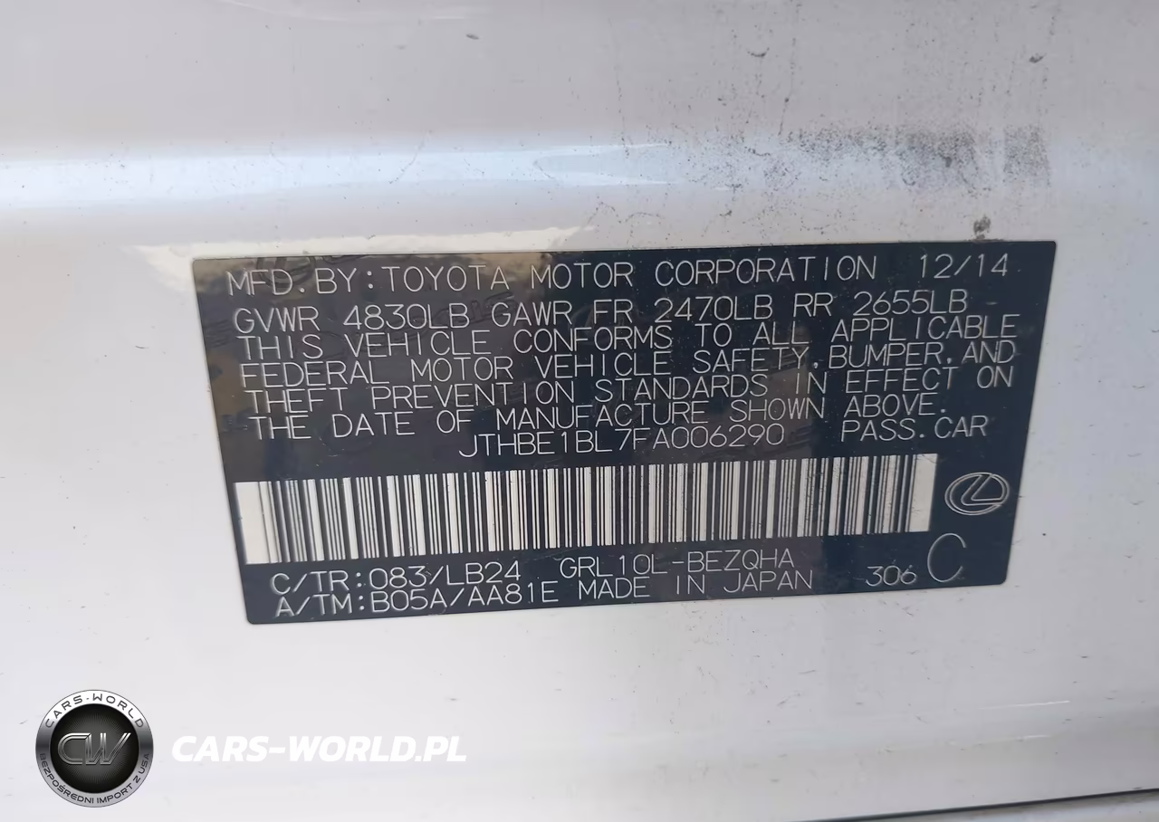 2015 Lexus Gs 350 VIN:JTHBE1BL7FA006290 - 9