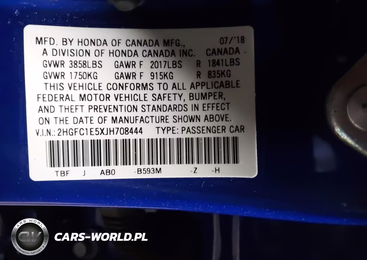 2018 Honda Civic Si VIN:2HGFC1E5XJH708444 - 9