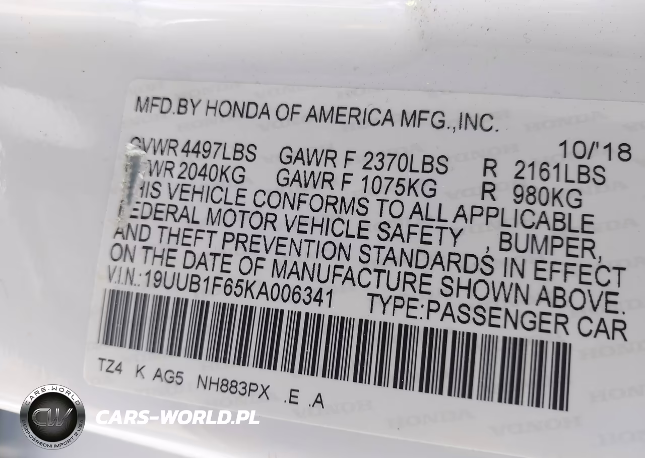 2019 Acura Tlx Tech A-Spec Pkgs VIN:19UUB1F65KA006341 - 9