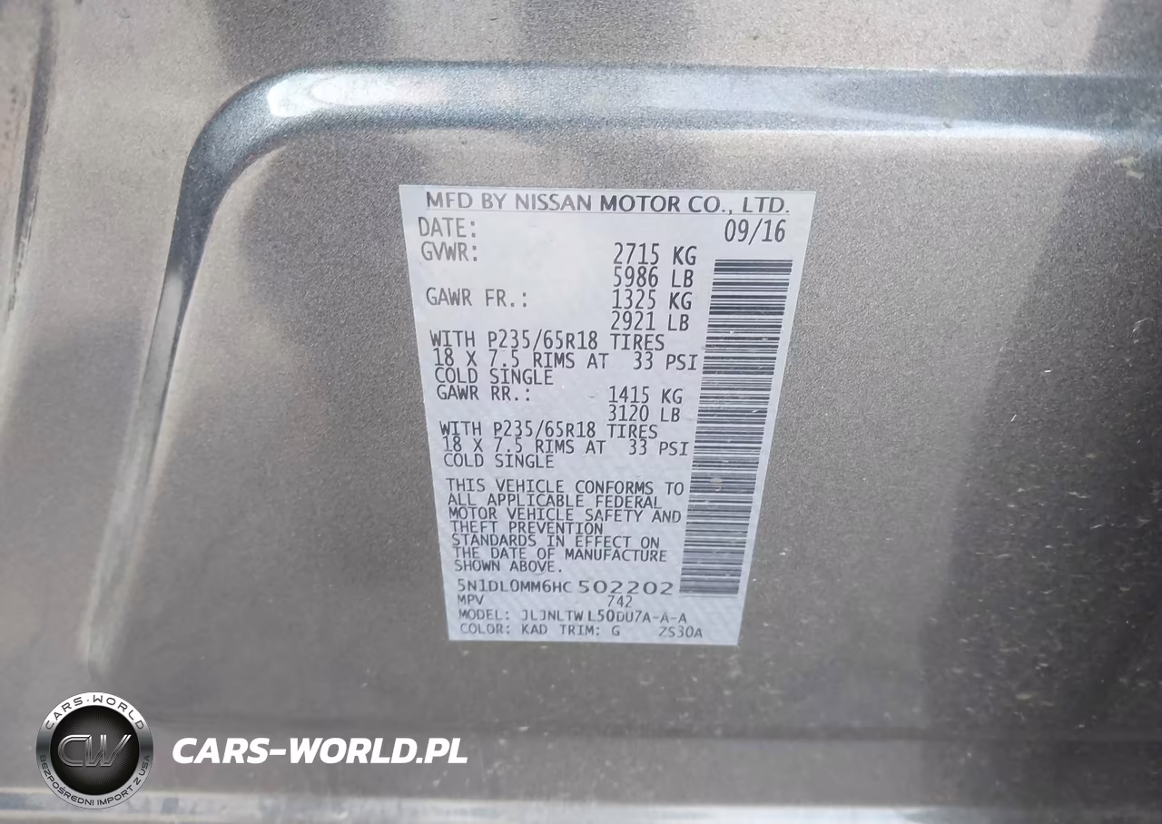 2017 Infiniti Qx60 VIN:5N1DL0MM6HC502202 - 9