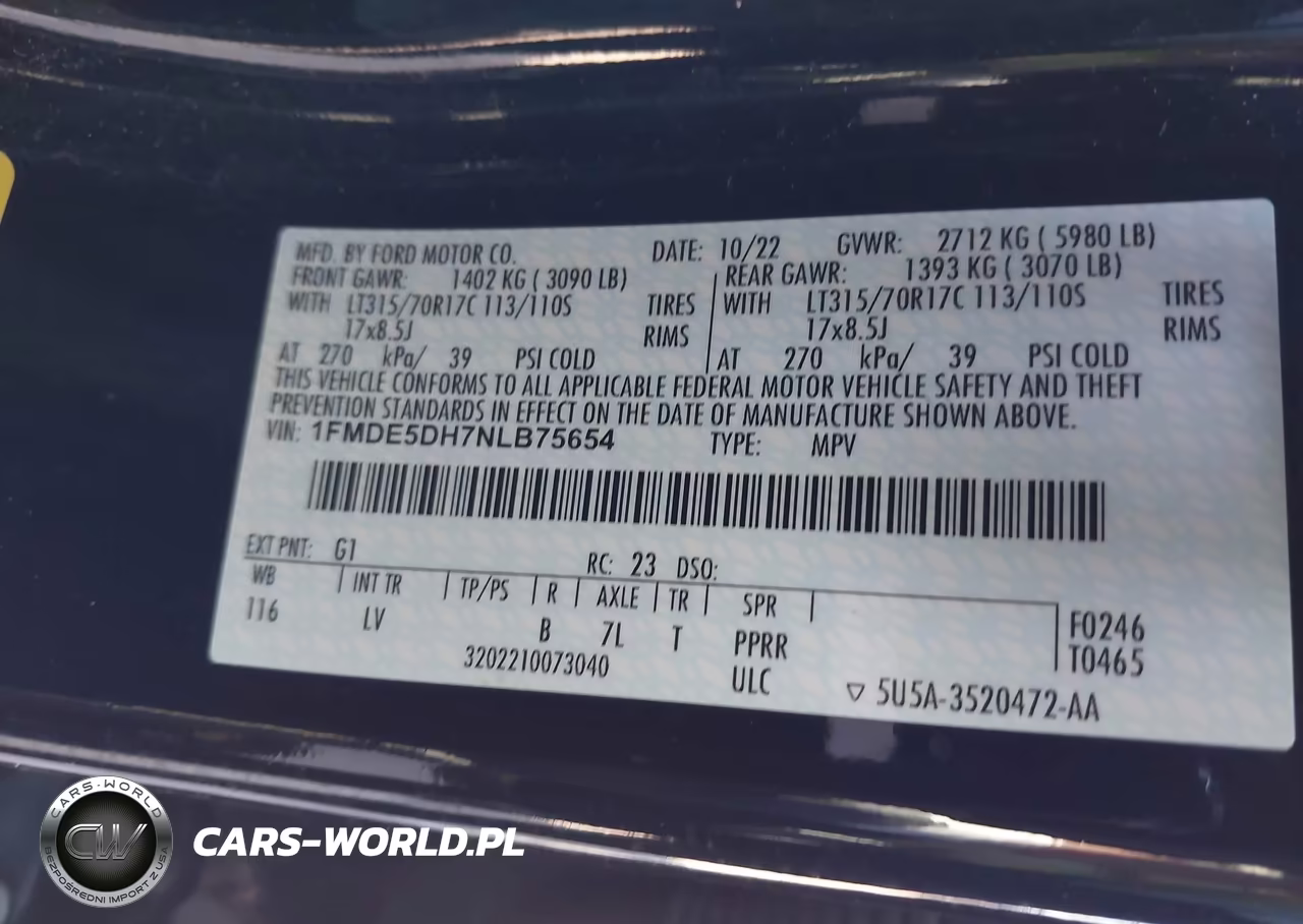 2022 Ford Bronco VIN:1FMDE5DH7NLB75654 - 9