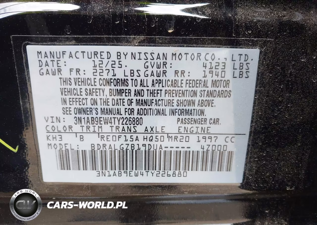 2026 Nissan Sentra Sl VIN:3N1AB9EW4TY226880 - 9