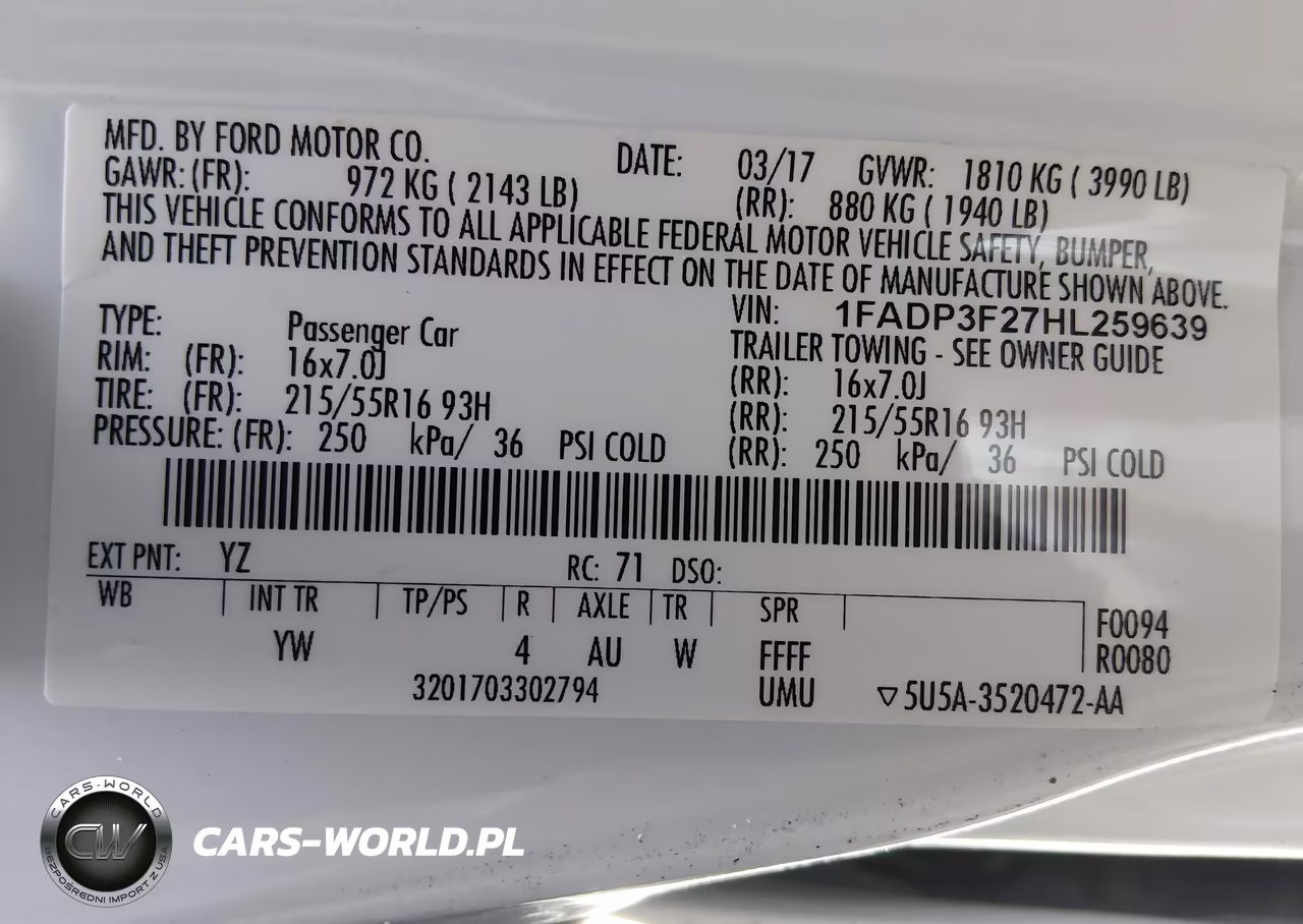 2017 Ford Focus Se VIN:1FADP3F27HL259639 - 9