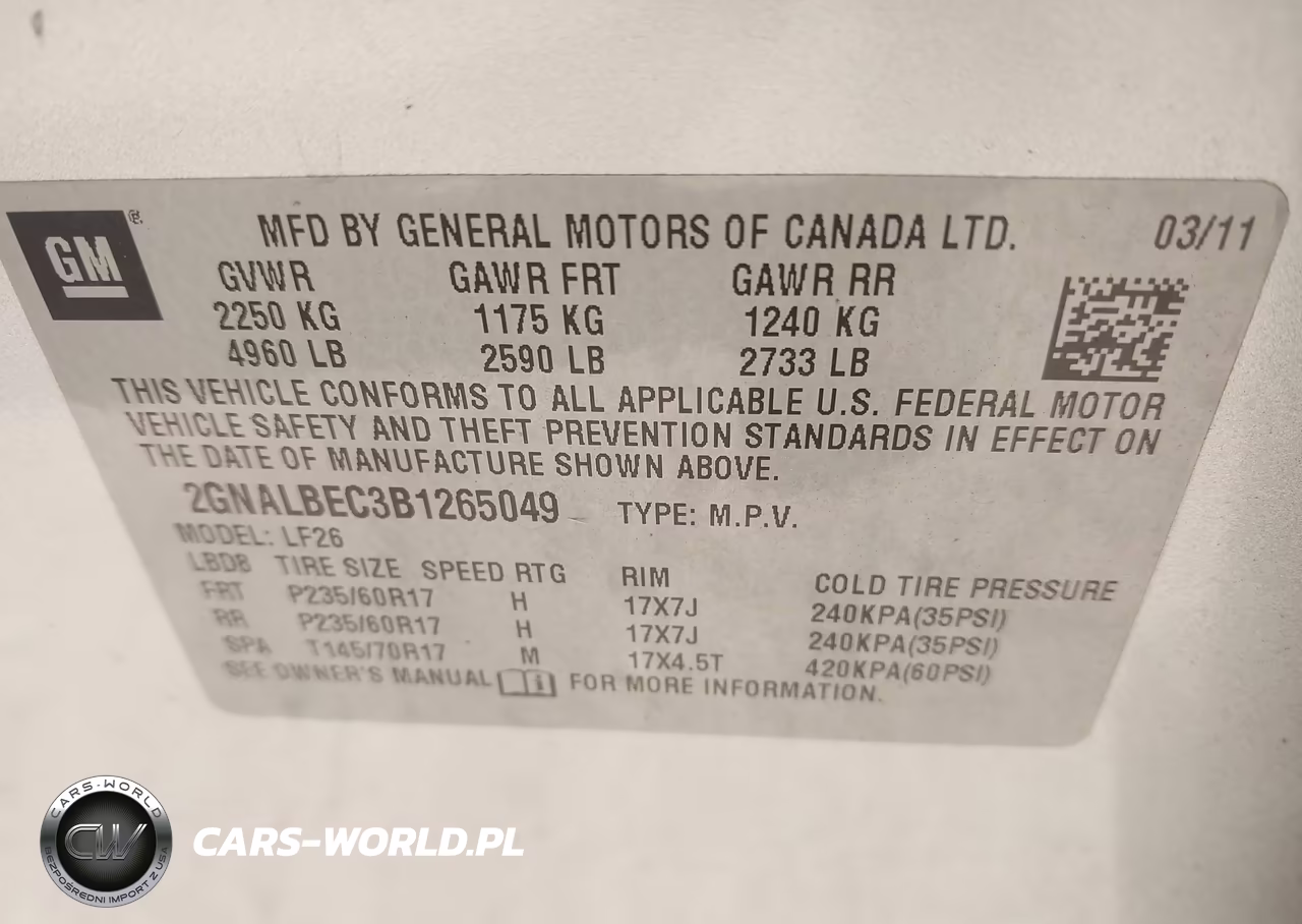 2011 Chevrolet Equinox Ls VIN:2GNALBEC3B1265049 - 9
