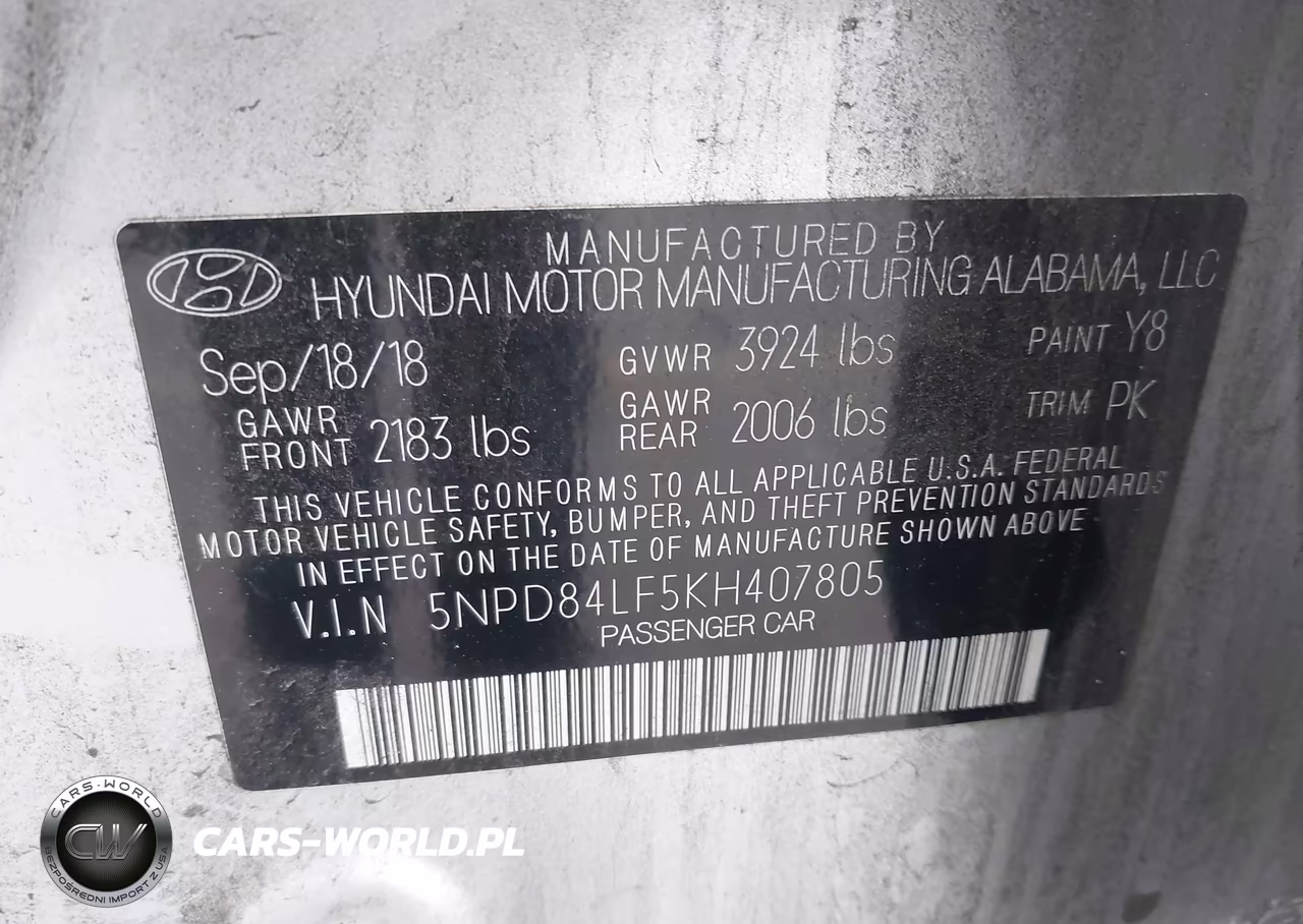 2019 Hyundai Elantra Sel VIN:5NPD84LF5KH407805 - 9