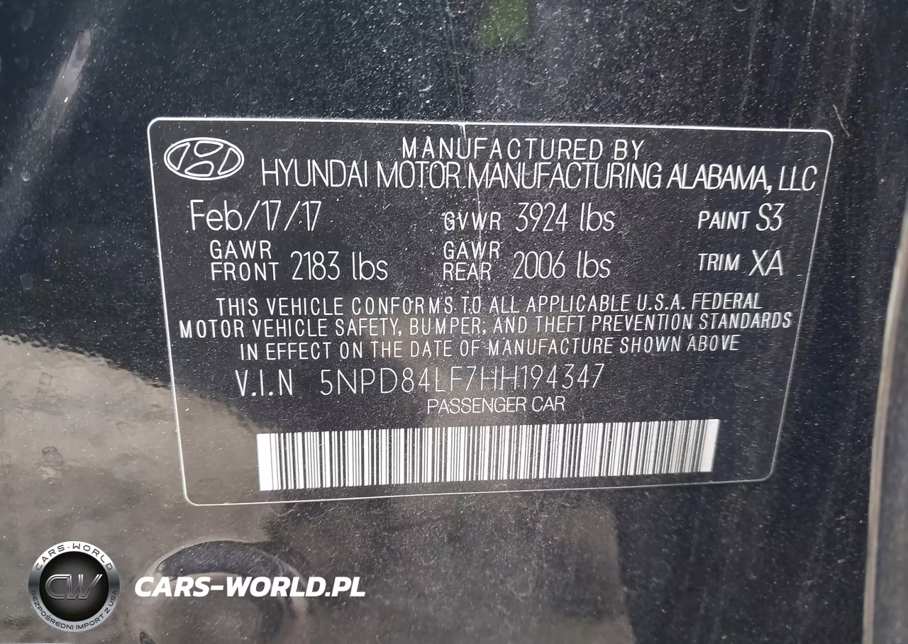 2017 Hyundai Elantra Se VIN:5NPD84LF7HH194347 - 9