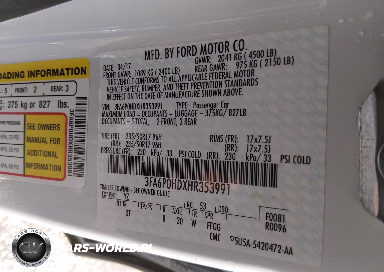2017 Ford Fusion Se VIN:3FA6P0HDXHR353991 - 9
