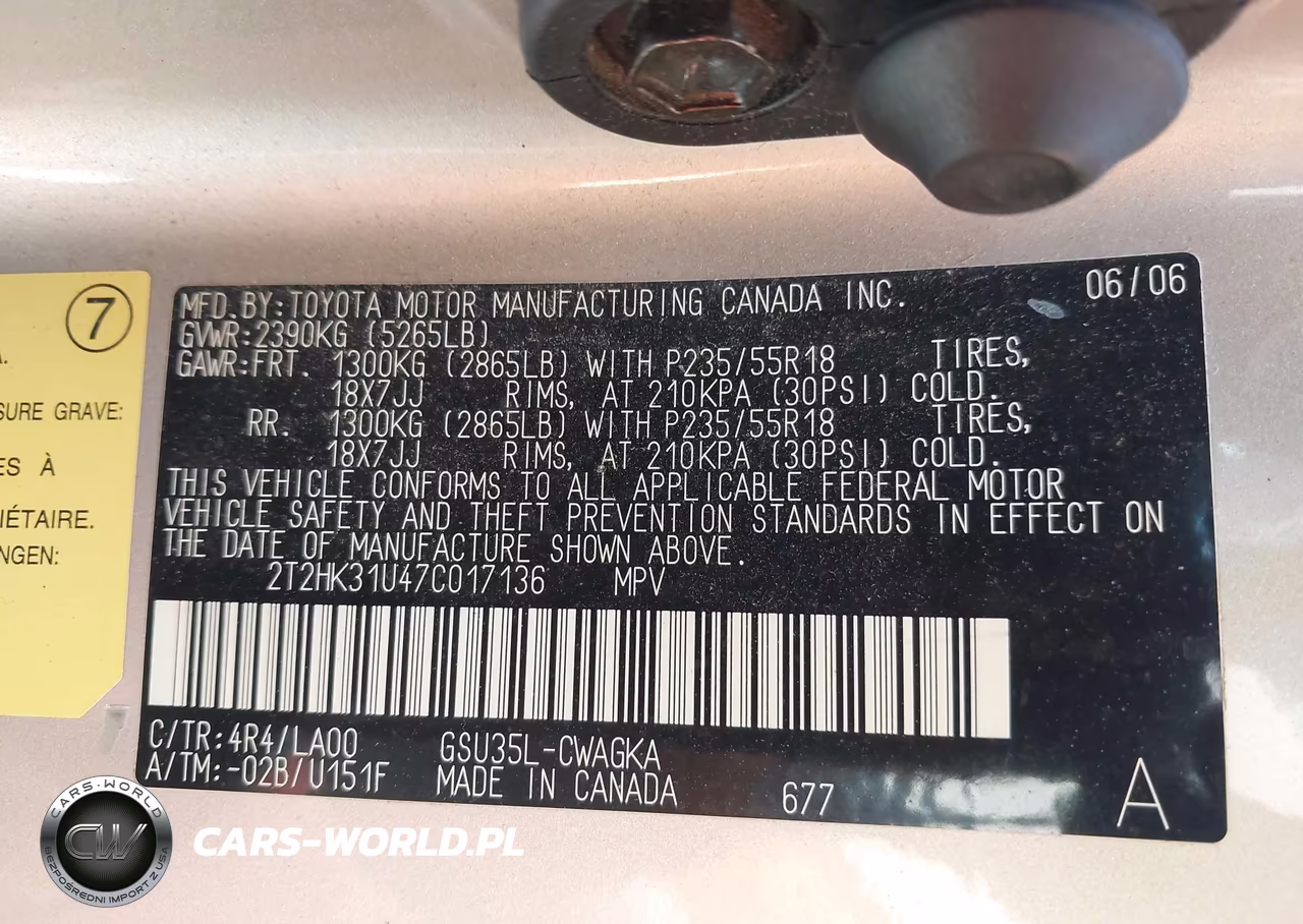 2007 Lexus Rx 350 VIN:2T2HK31U47C017136 - 9