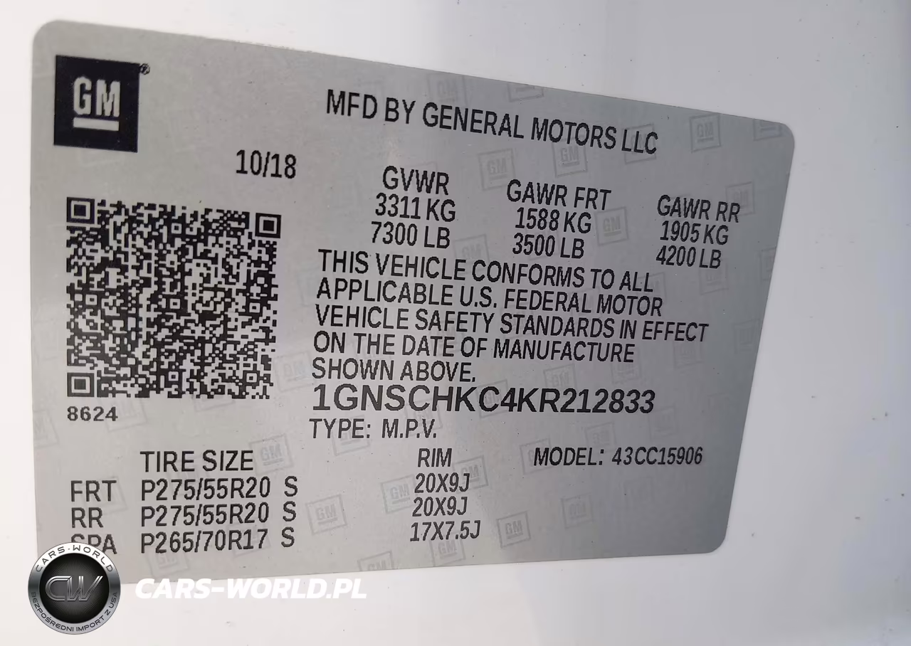 2019 Chevrolet Suburban Lt VIN:1GNSCHKC4KR212833 - 9