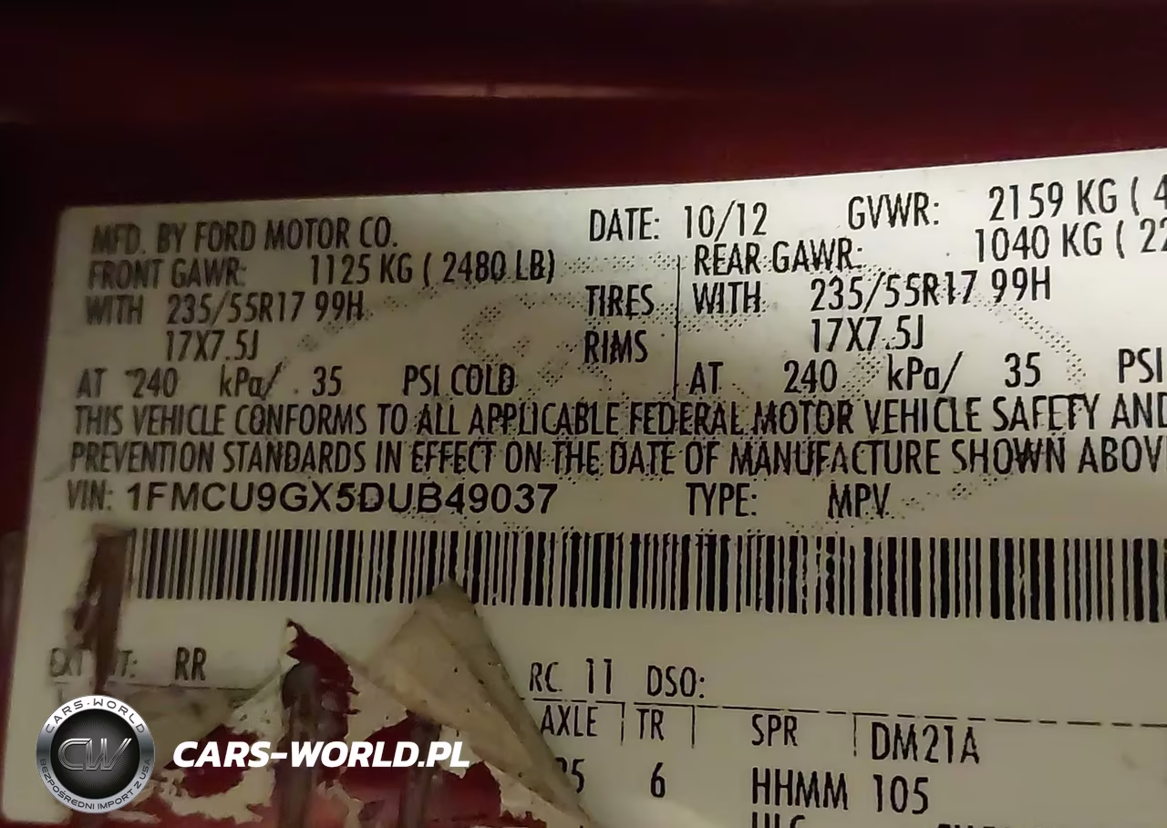 2013 Ford Escape Se VIN:1FMCU9GX5DUB49037 - 9