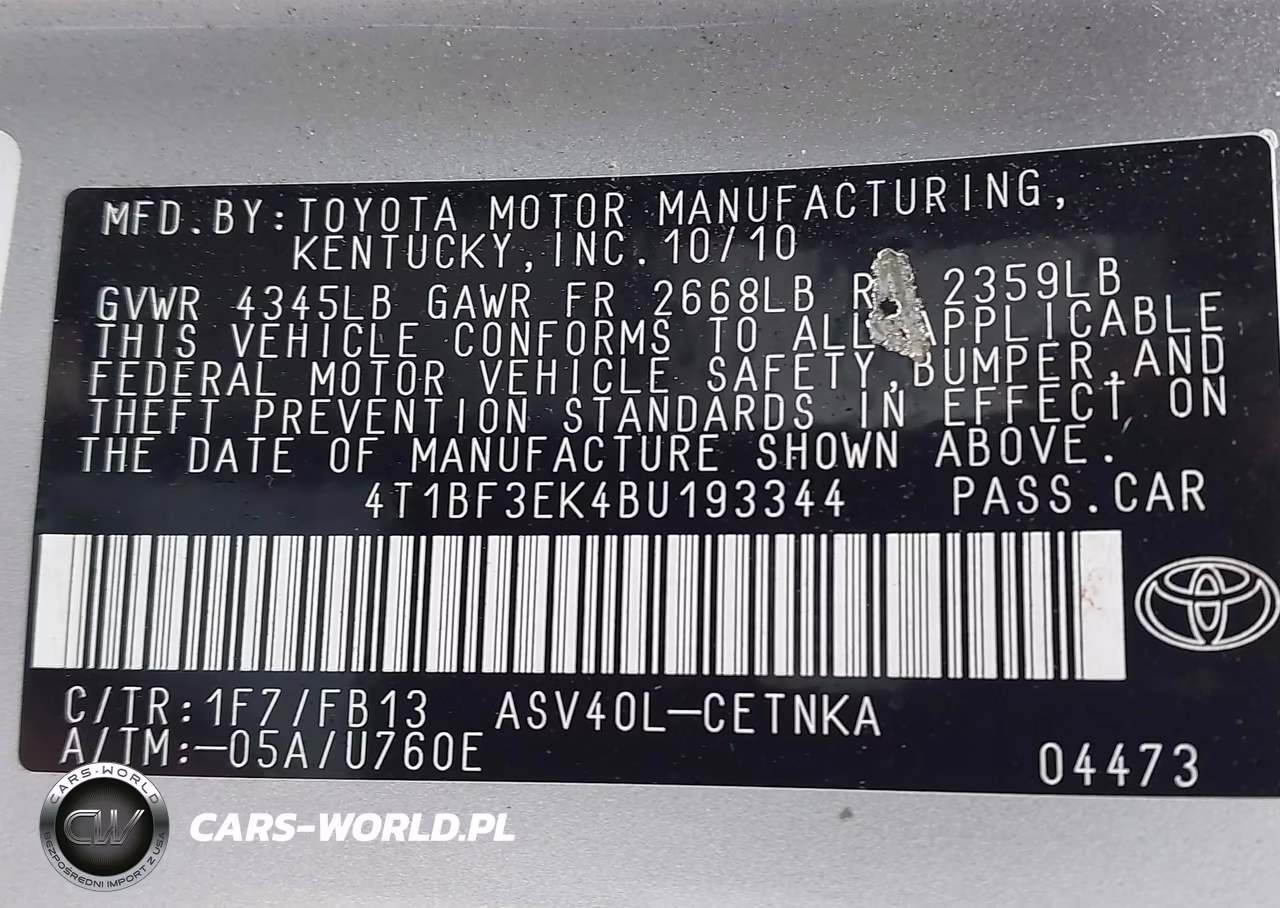 2011 Toyota Camry Le VIN:4T1BF3EK4BU193344 - 9