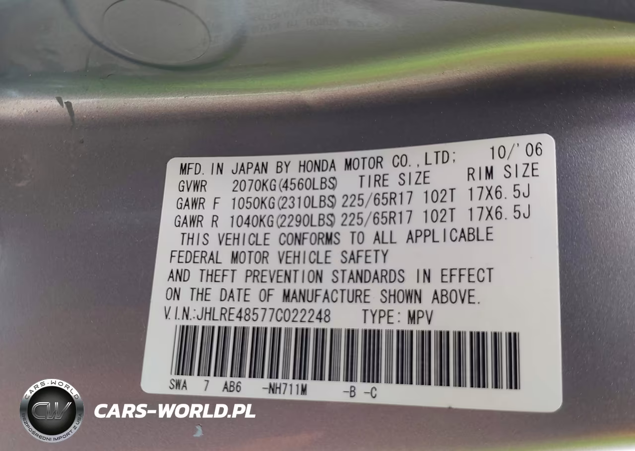 2007 Honda Cr-V Ex VIN:JHLRE48577C022248 - 9