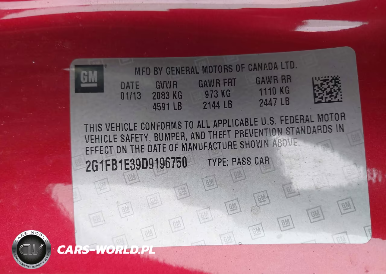 2013 Chevrolet Camaro 1Lt VIN:2G1FB1E39D9196750 - 9