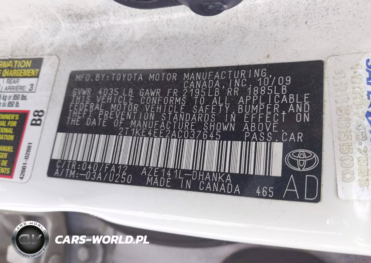 2010 Toyota Matrix S VIN:2T1KE4EE2AC037645 - 9