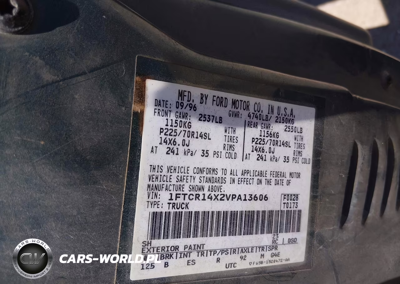 1997 Ford Ranger Splash-Xlt VIN:1FTCR14X2VPA13606 - 9