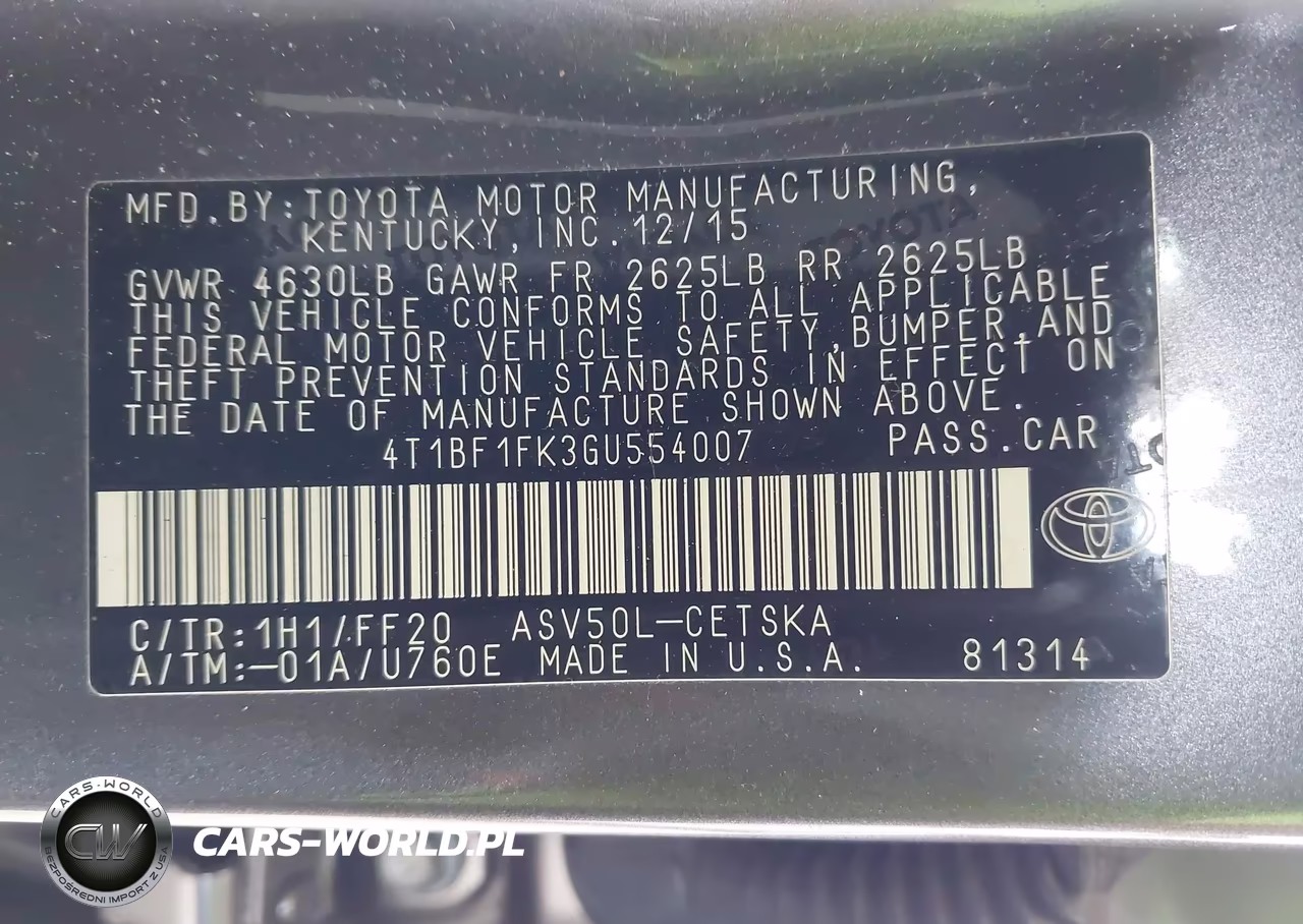 2016 Toyota Camry Se VIN:4T1BF1FK3GU554007 - 9