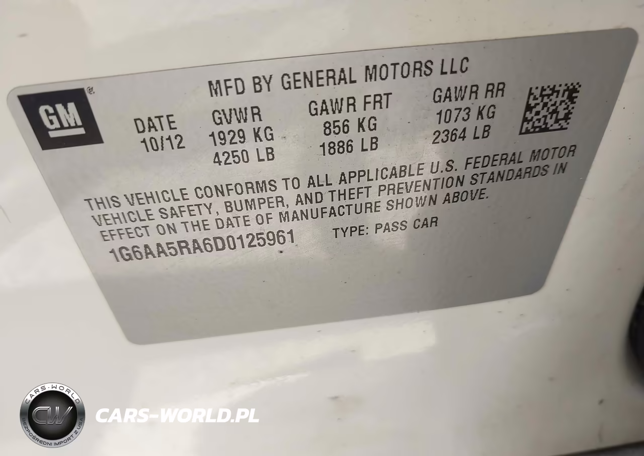 2013 Cadillac Ats Standard VIN:1G6AA5RA6D0125961 - 9