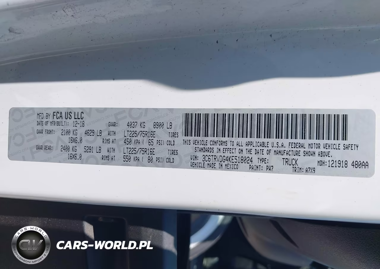 2019 Ram Promaster 2500 High Roof 159 Wb VIN:3C6TRVDG4KE518024 - 9