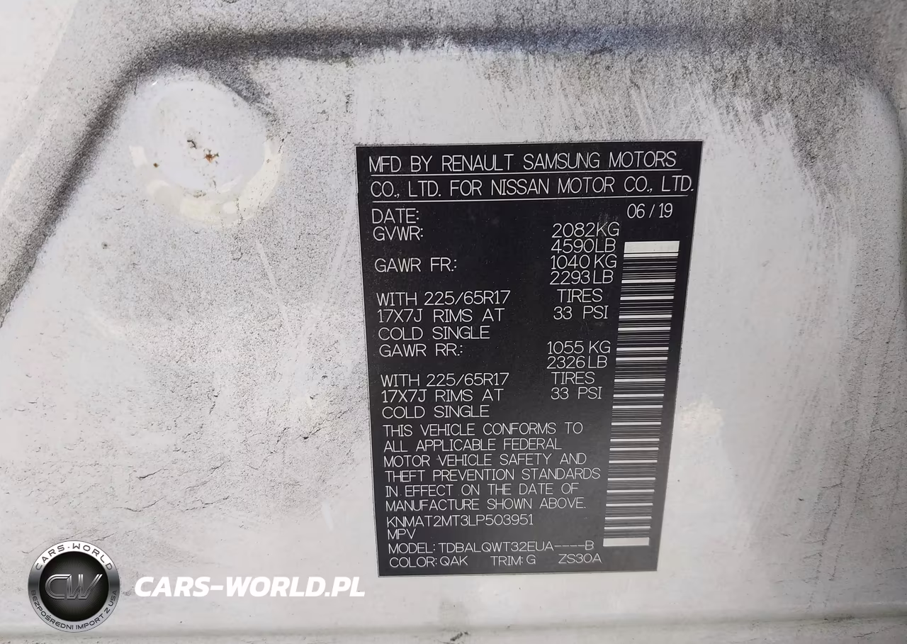2020 Nissan Rogue Sv Fwd VIN:KNMAT2MT3LP503951 - 9