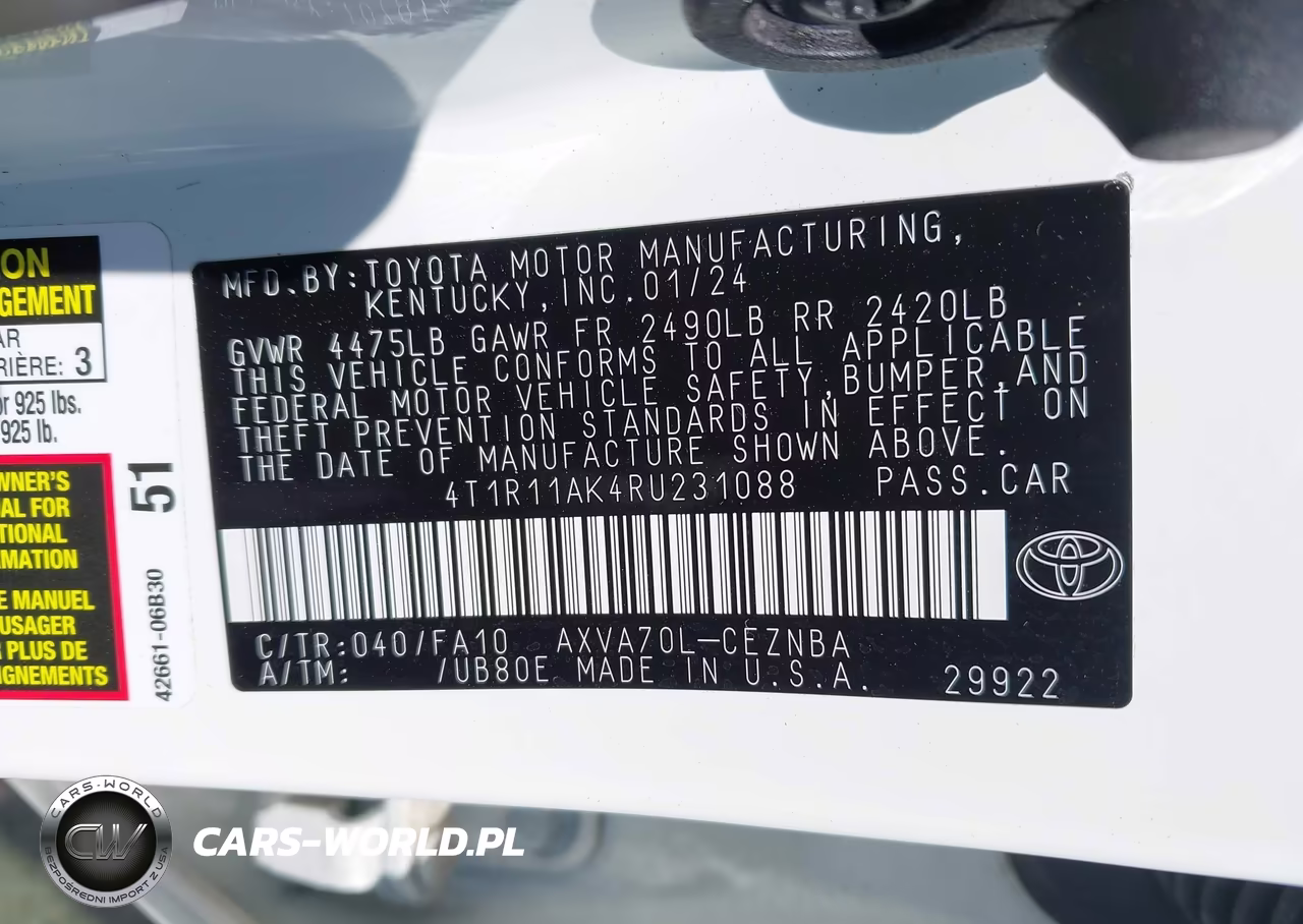2024 Toyota Camry Le VIN:4T1R11AK4RU231088 - 9