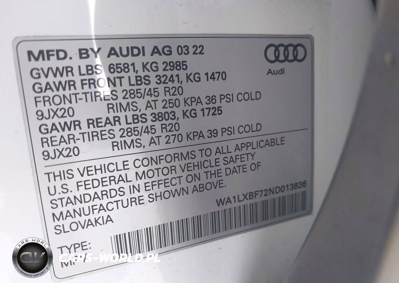 2022 Audi Q7 Premium Plus 55 Tfsi Quattro Tiptronic VIN:WA1LXBF72ND013836 - 9