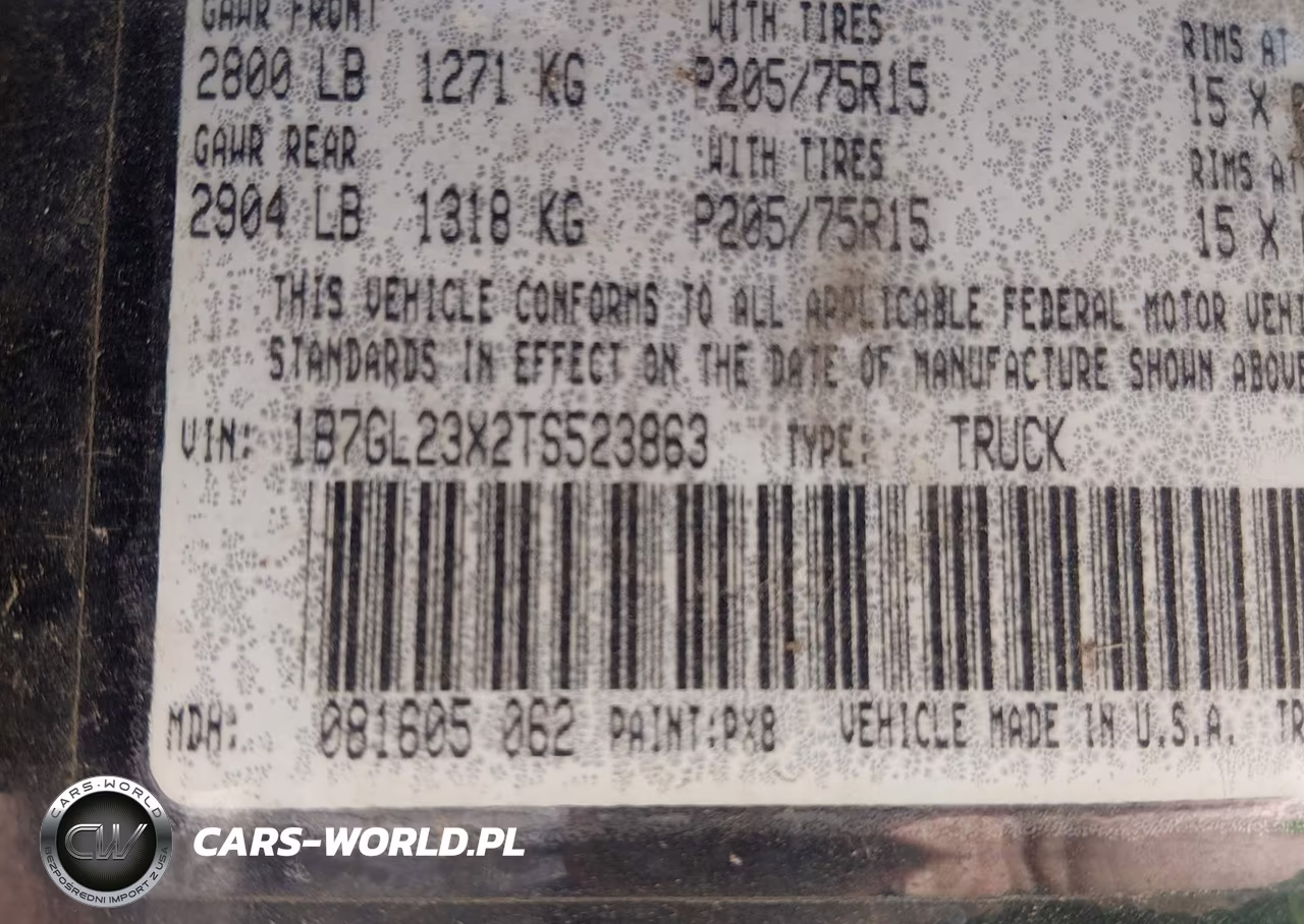 1996 Dodge Dakota VIN:1B7GL23X2TS523863 - 9