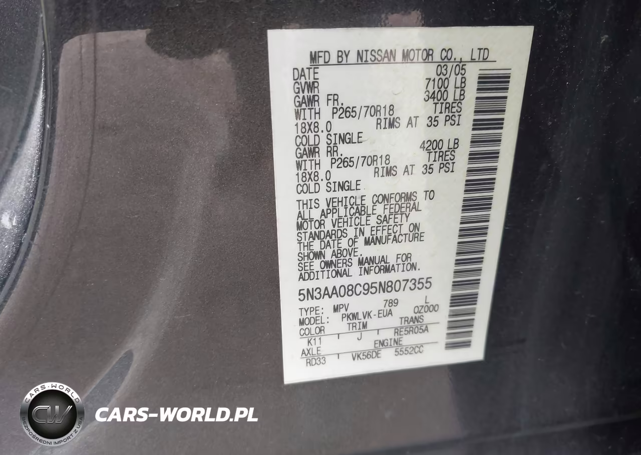 2005 Infiniti Qx56 VIN:5N3AA08C95N807355 - 9