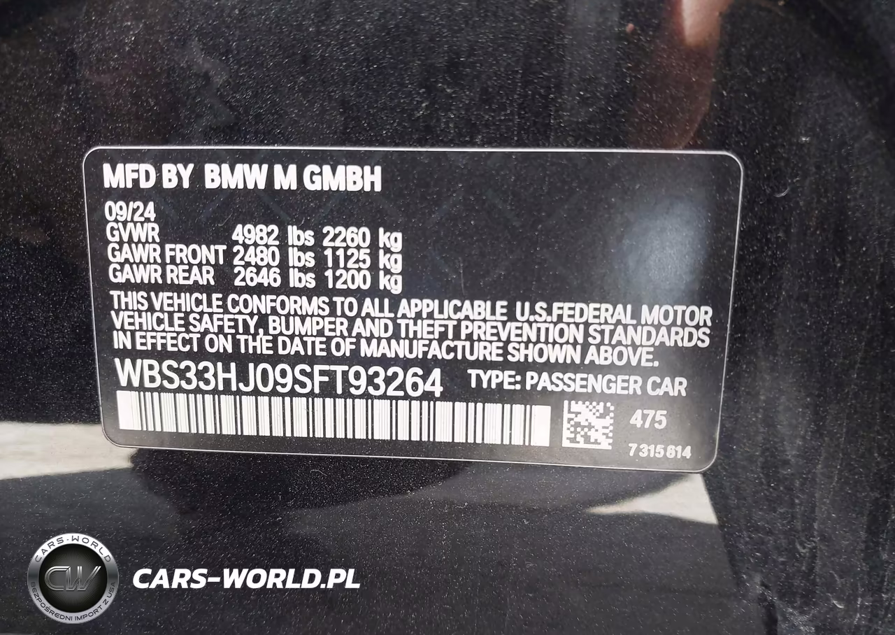 2025 BMW M3 Competition xDrive VIN:WBS33HJ09SFT93264 - 9