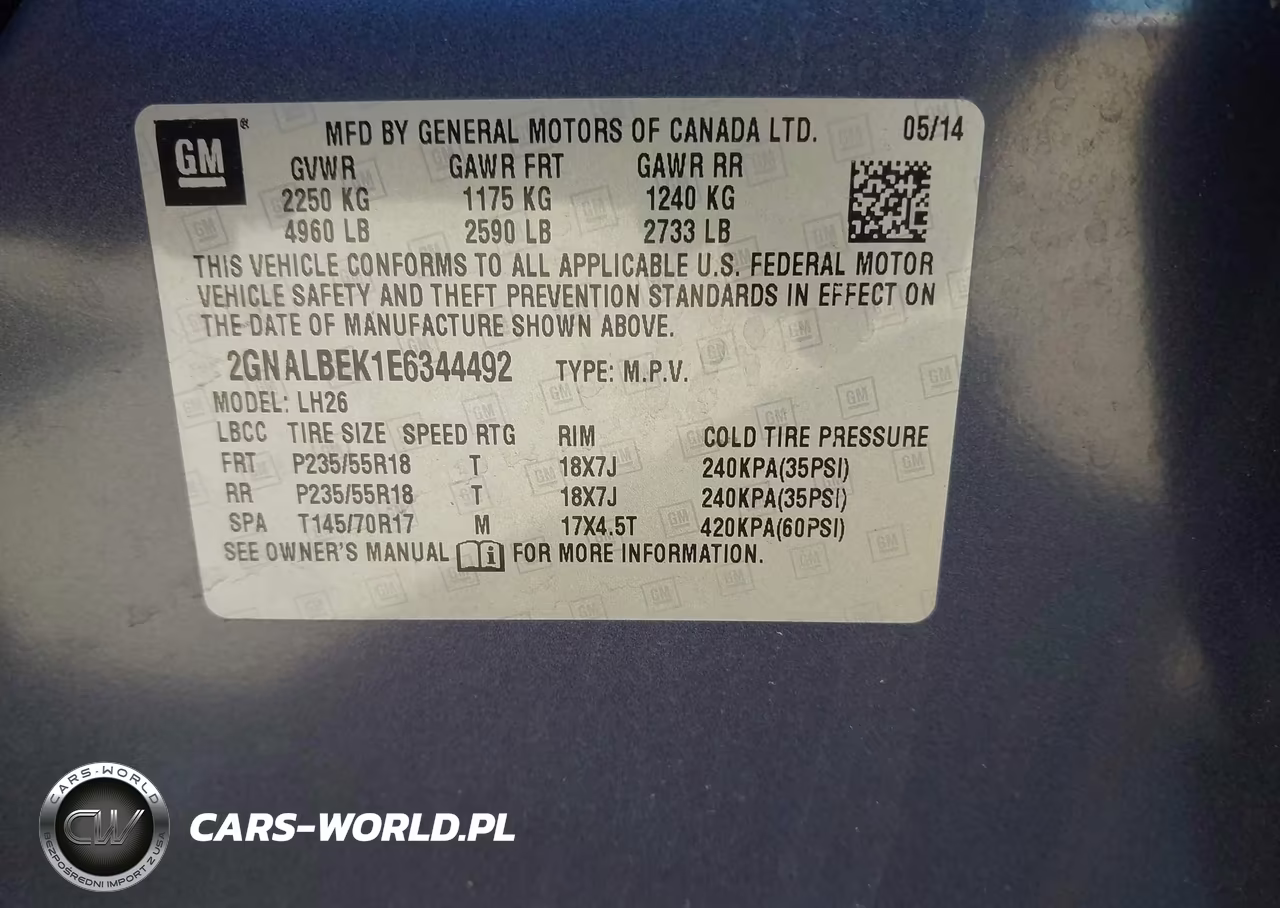 2014 Chevrolet Equinox 1Lt VIN:2GNALBEK1E6344492 - 9