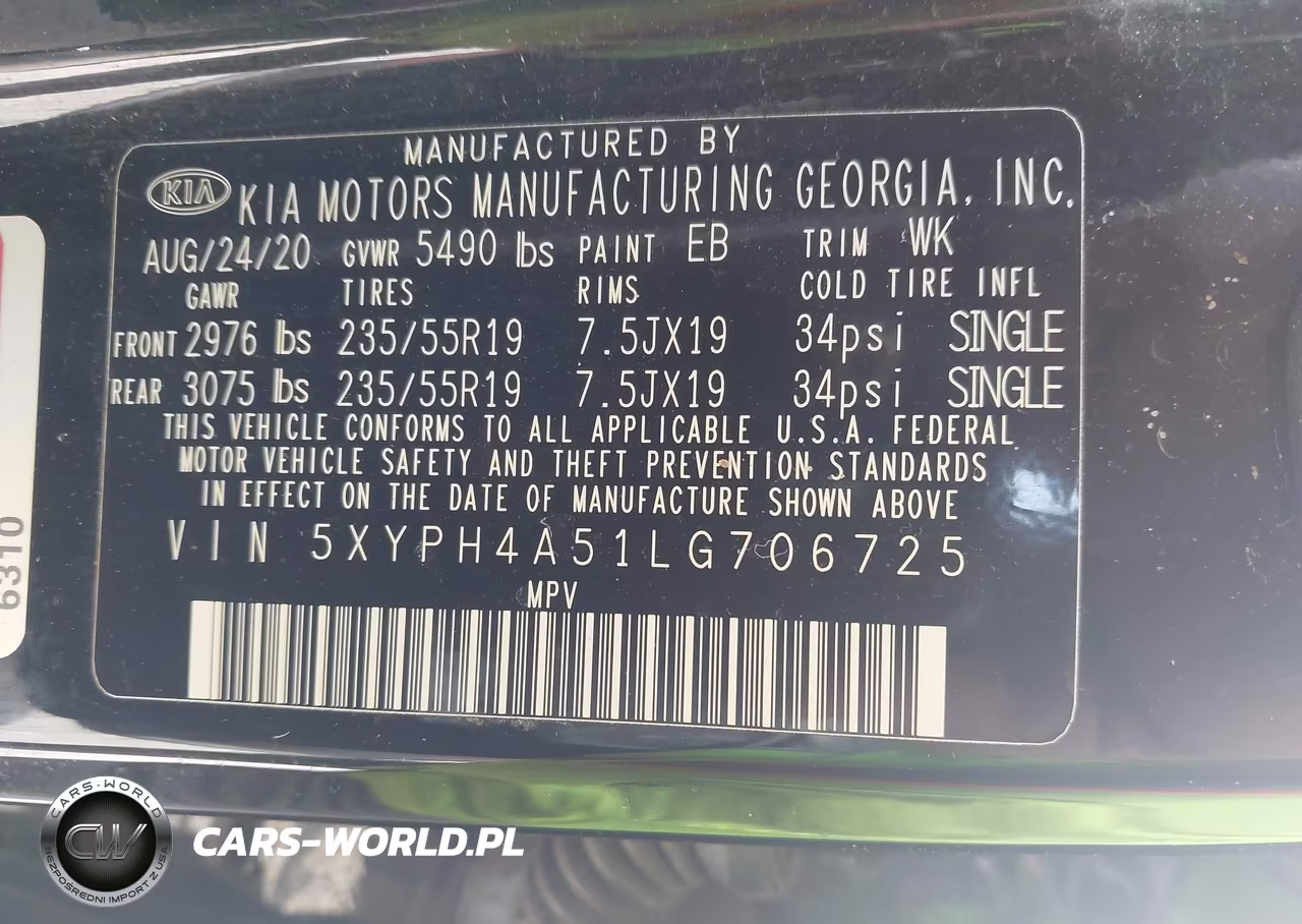 2020 Kia Sorento 3.3L Ex VIN:5XYPH4A51LG706725 - 9