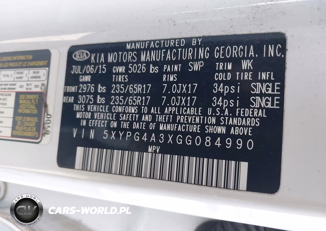2016 Kia Sorento 2.4L Lx VIN:5XYPG4A3XGG084990 - 9