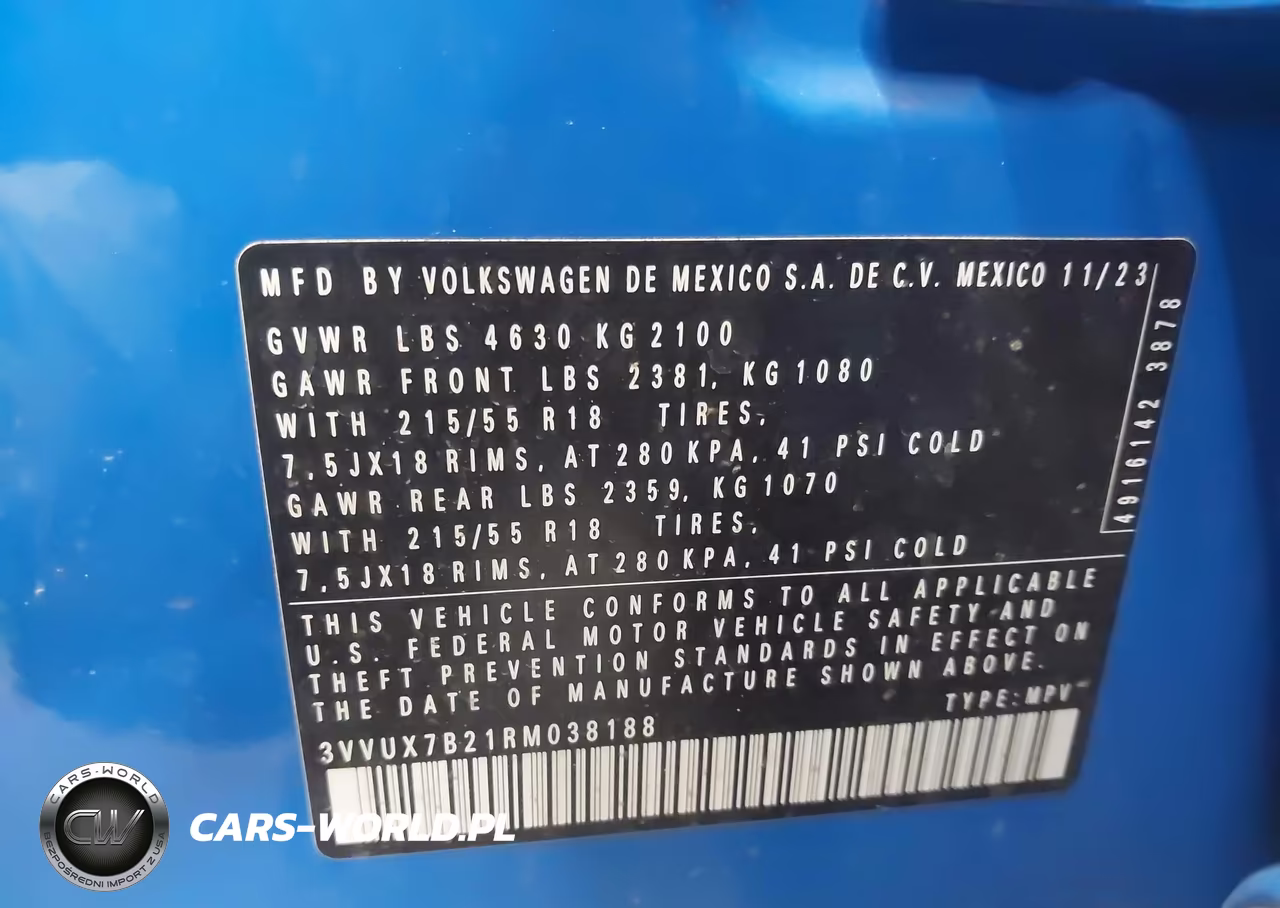 2024 Volkswagen Taos 1.5T Se VIN:3VVUX7B21RM038188 - 9