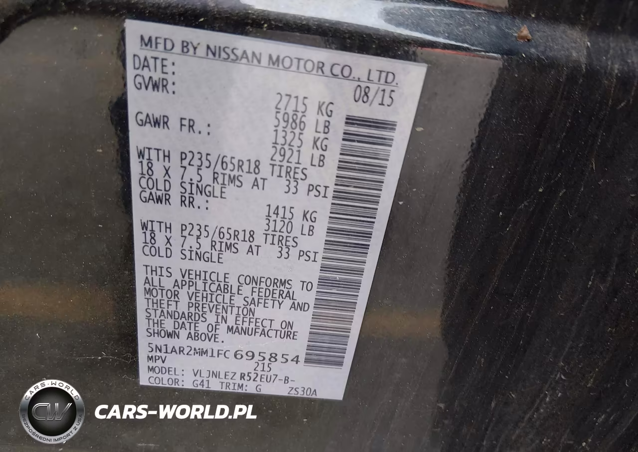 2015 Nissan Pathfinder Sv VIN:5N1AR2MM1FC695854 - 9