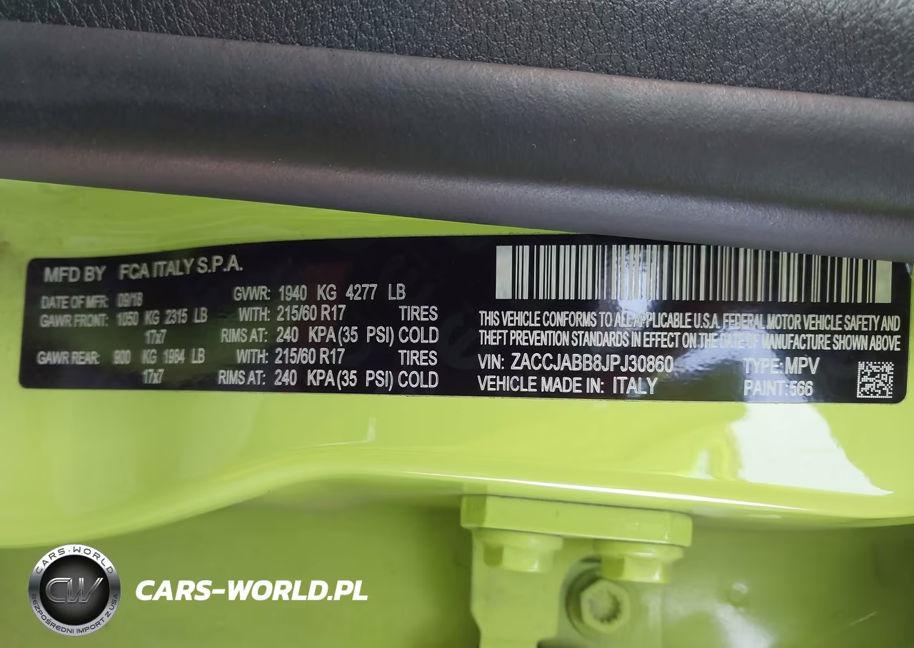 2018 Jeep Renegade Latitude Fwd VIN:ZACCJABB8JPJ30860 - 9