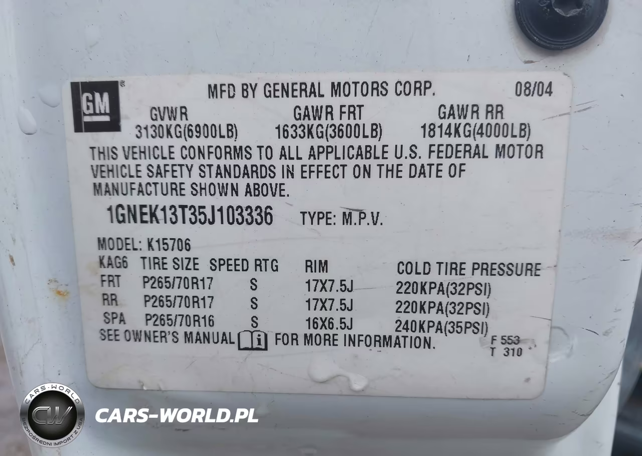 2005 Chevrolet Tahoe Lt VIN:1GNEK13T35J103336 - 9