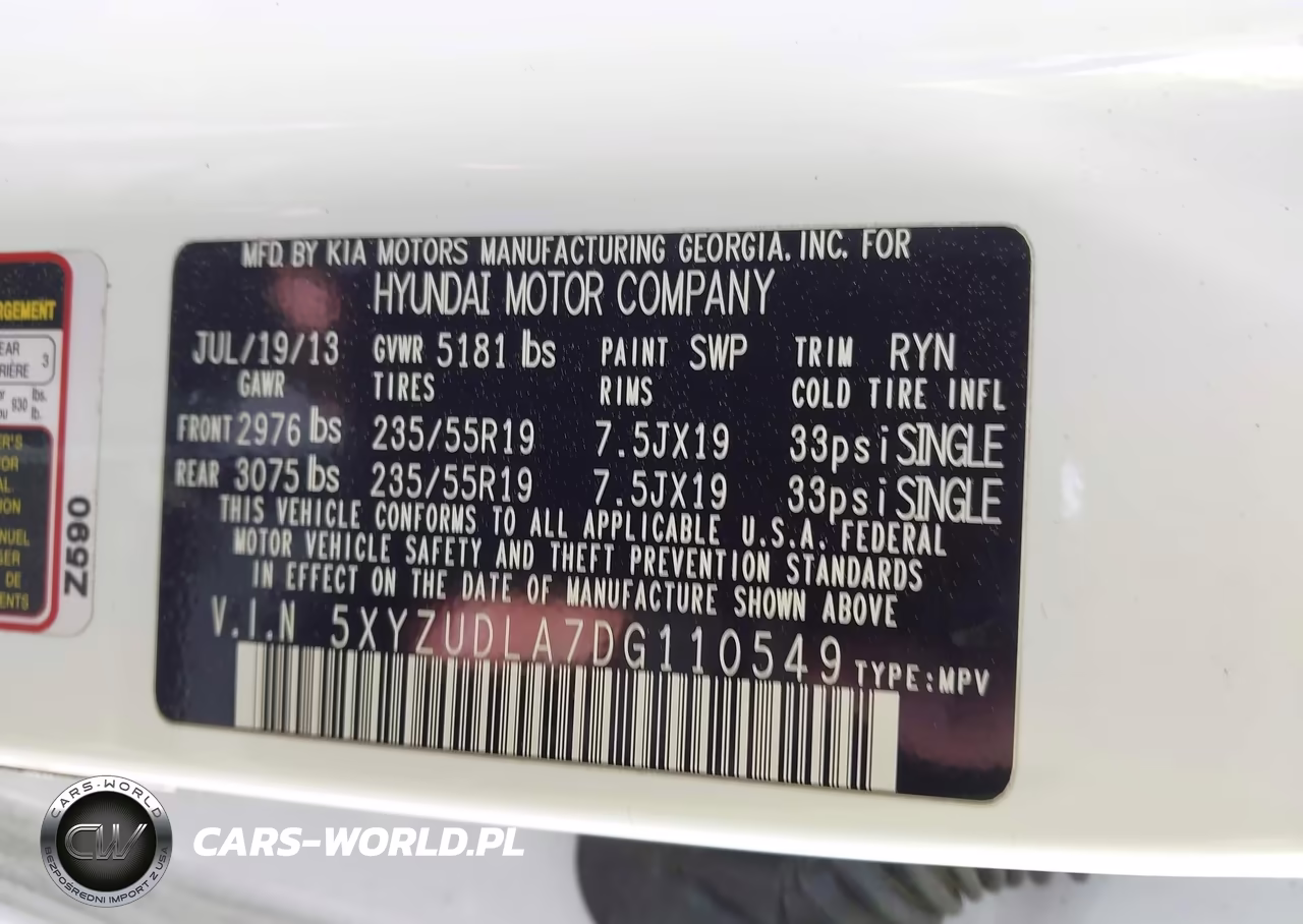 2013 Hyundai Santa Fe Sport 2.0T VIN:5XYZUDLA7DG110549 - 9