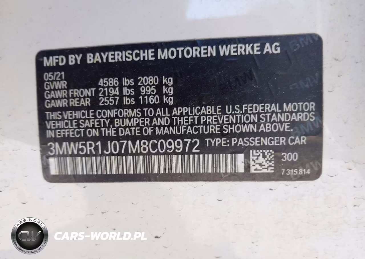 2021 BMW 330I VIN:3MW5R1J07M8C09972 - 9