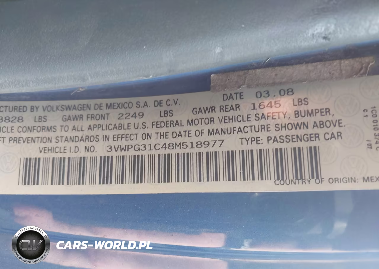 2008 Volkswagen New Beetle S VIN:3VWPG31C48M518977 - 9