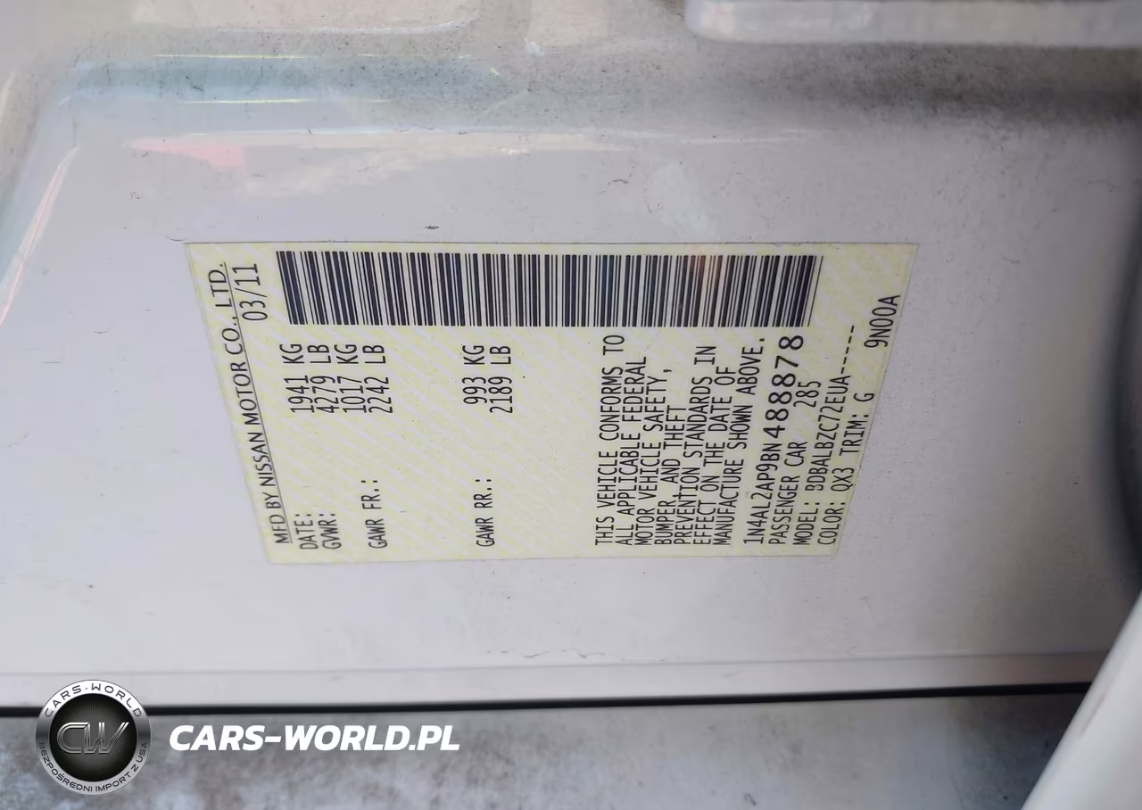 2011 Nissan Altima 2.5 S VIN:1N4AL2AP9BN488878 - 9