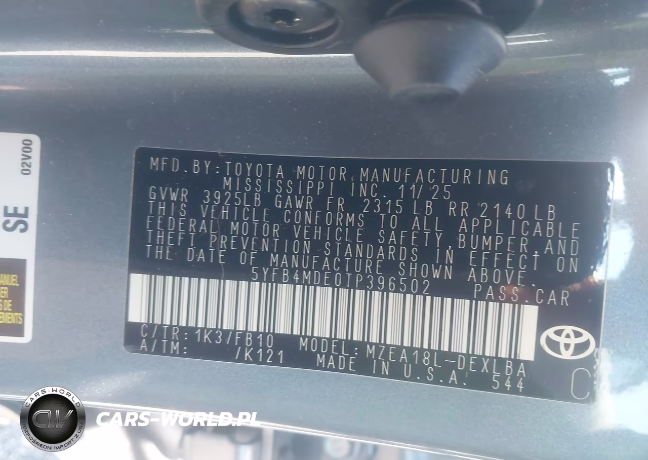 2026 Toyota Corolla Le VIN:5YFB4MDE0TP396502 - 9