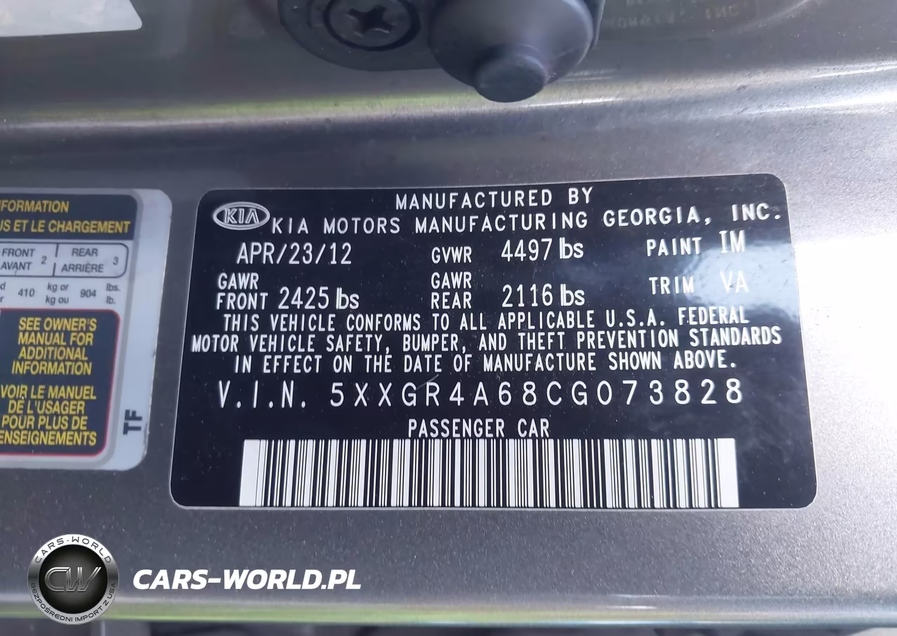 2012 Kia Optima Sx VIN:5XXGR4A68CG073828 - 9