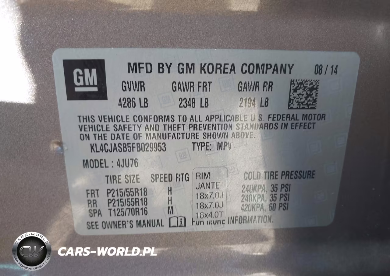 2015 Buick Encore VIN:KL4CJASB5FB029953 - 9