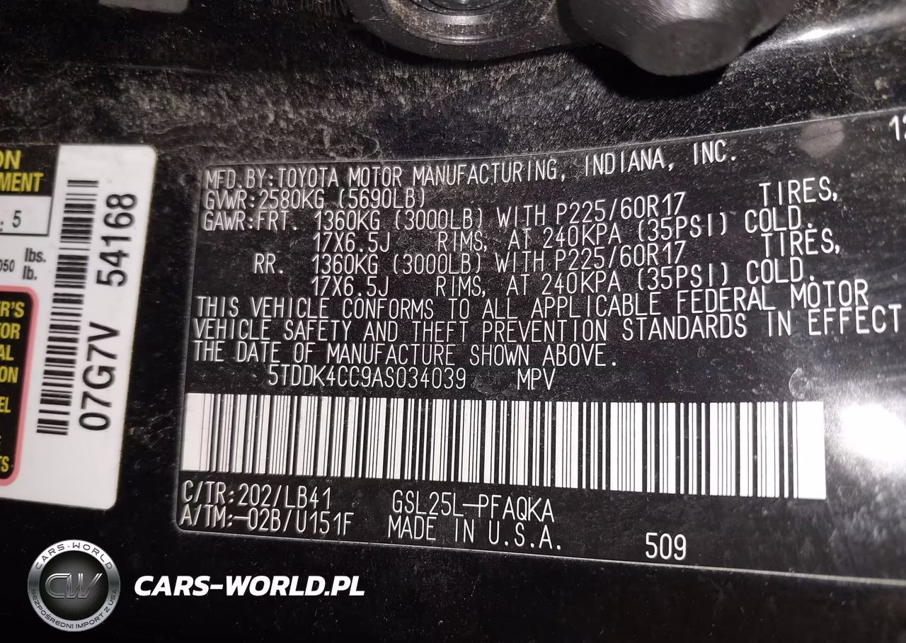 2010 Toyota Sienna Limited VIN:5TDDK4CC9AS034039 - 9