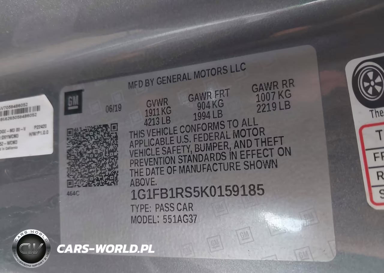 2019 Chevrolet Camaro 1Lt VIN:1G1FB1RS5K0159185 - 9