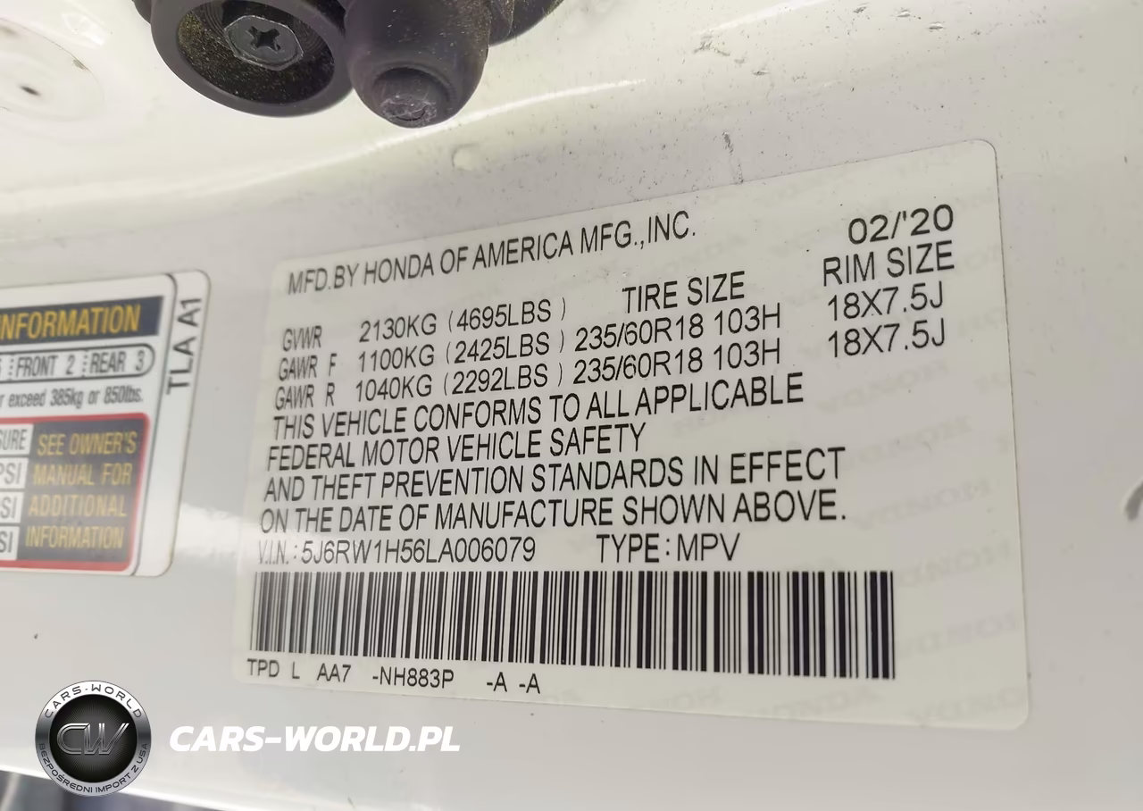 2020 Honda Cr-V 2Wd Ex VIN:5J6RW1H56LA006079 - 9