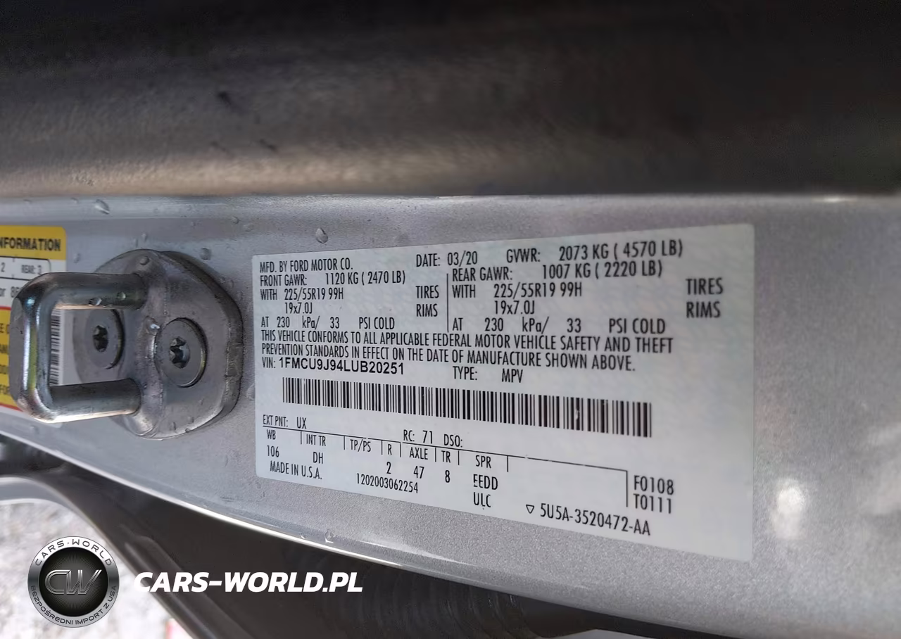 2020 Ford Escape Titanium VIN:1FMCU9J94LUB20251 - 9
