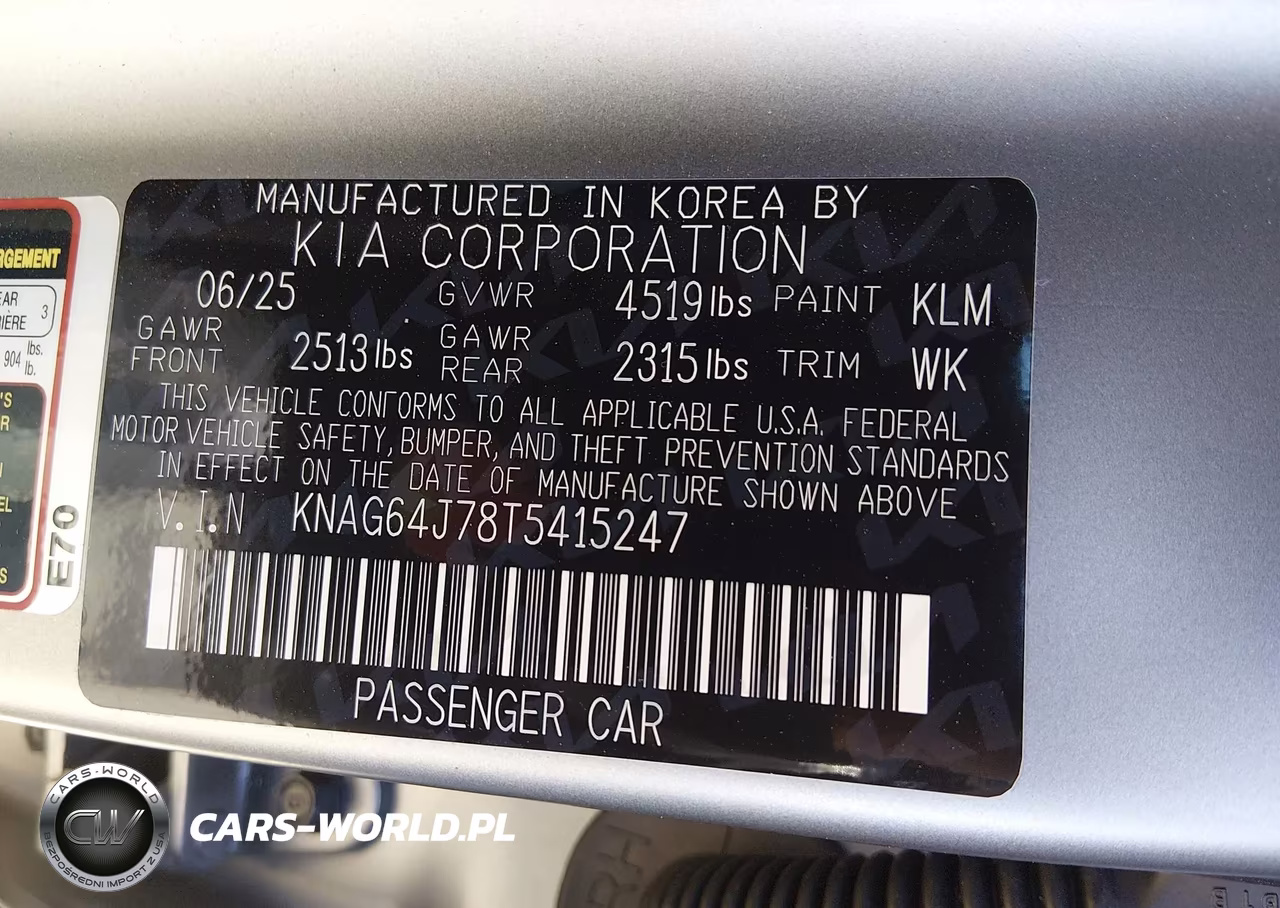 2026 Kia K5 Gt-Line Awd VIN:KNAG64J78T5415247 - 9