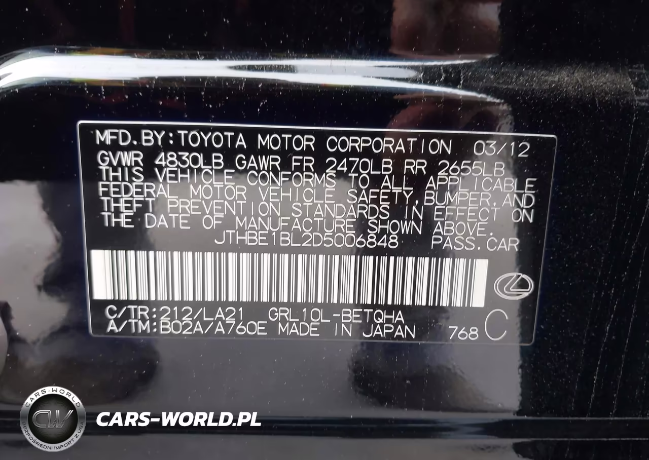 2013 Lexus Gs 350 VIN:JTHBE1BL2D5006848 - 9
