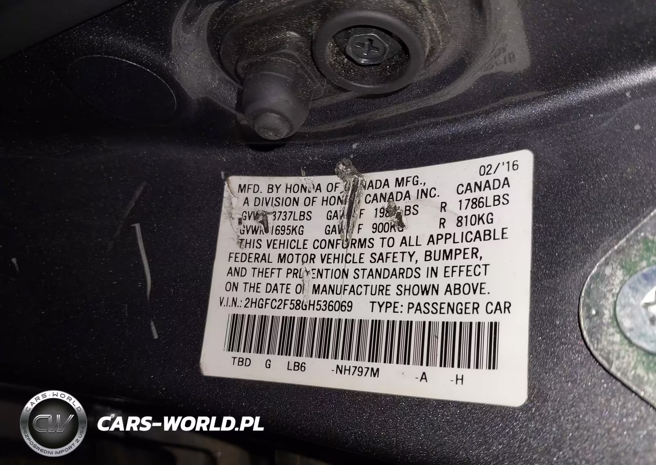 2016 Honda Civic Lx VIN:2HGFC2F58GH536069 - 9